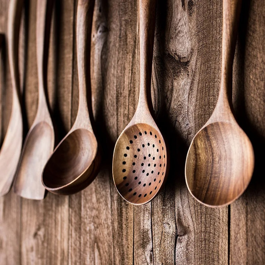 Wooden Cooking Utensils Walnut Wood Kitchen Spoon Set