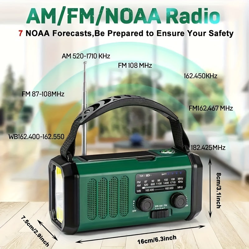 Emergency Radio Solar Hand Crank Portable Weather Alert Radio
