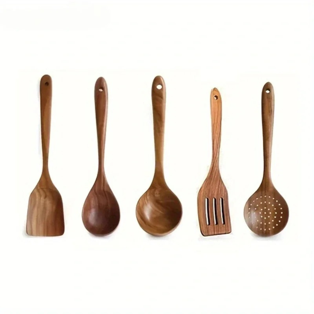 Wooden Cooking Utensils Walnut Wood Kitchen Spoon Set