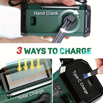 Emergency Radio Solar Hand Crank Portable Weather Alert Radio