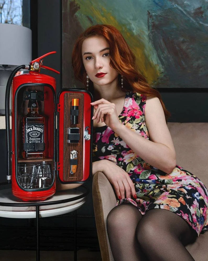 Liquor Bottle Holder Hidden Fire Extinguisher Bar Cabinet
