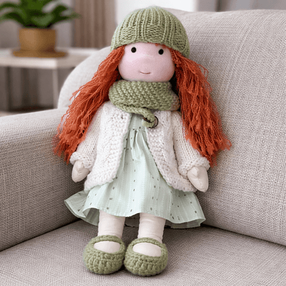 Doll Plush Doll Handmade Cotton Waldorf Style Soft Toy 11 Inch