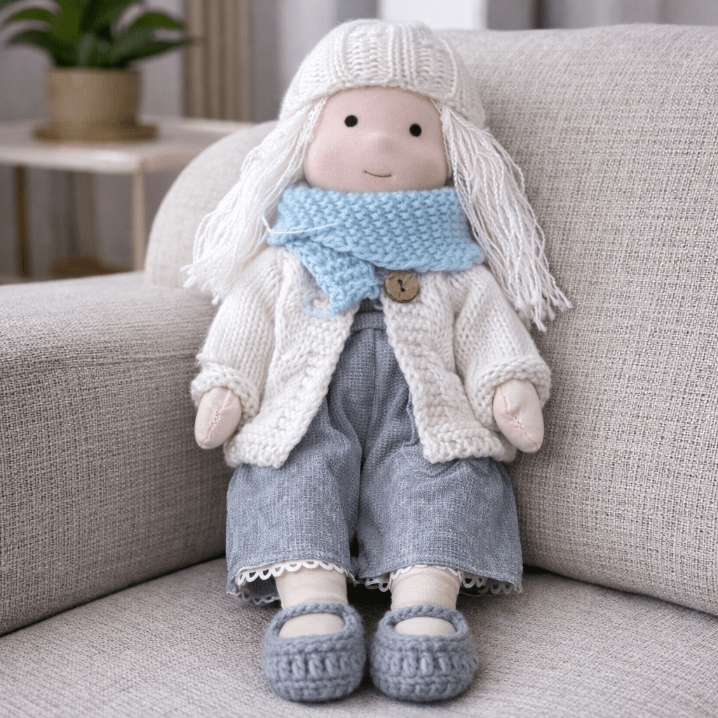 Doll Plush Doll Handmade Cotton Waldorf Style Soft Toy 11 Inch