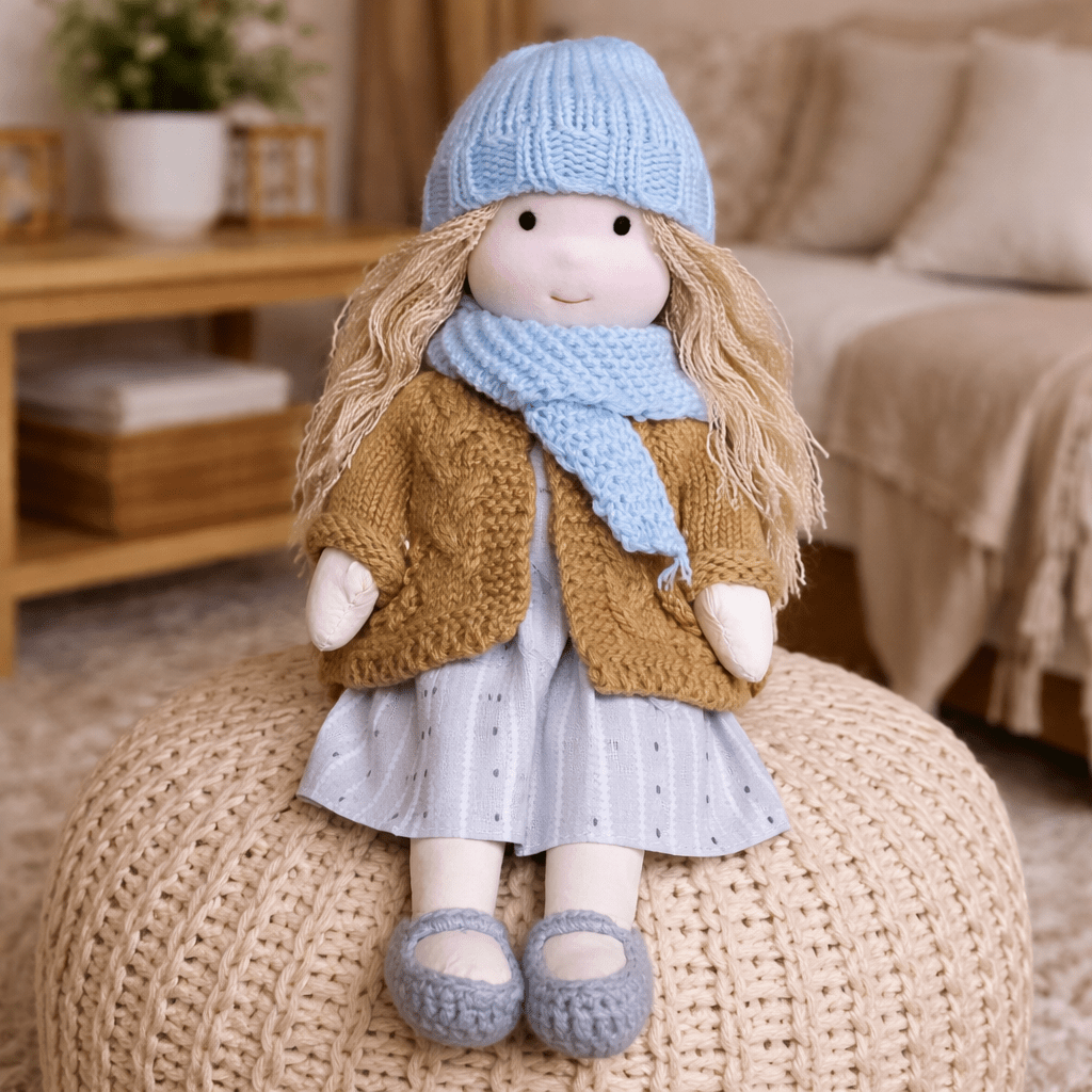 Doll Plush Doll Handmade Cotton Waldorf Style Soft Toy 11 Inch