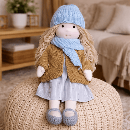 Doll Plush Doll Handmade Cotton Waldorf Style Soft Toy 11 Inch