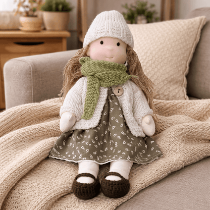 Doll Plush Doll Handmade Cotton Waldorf Style Soft Toy 11 Inch