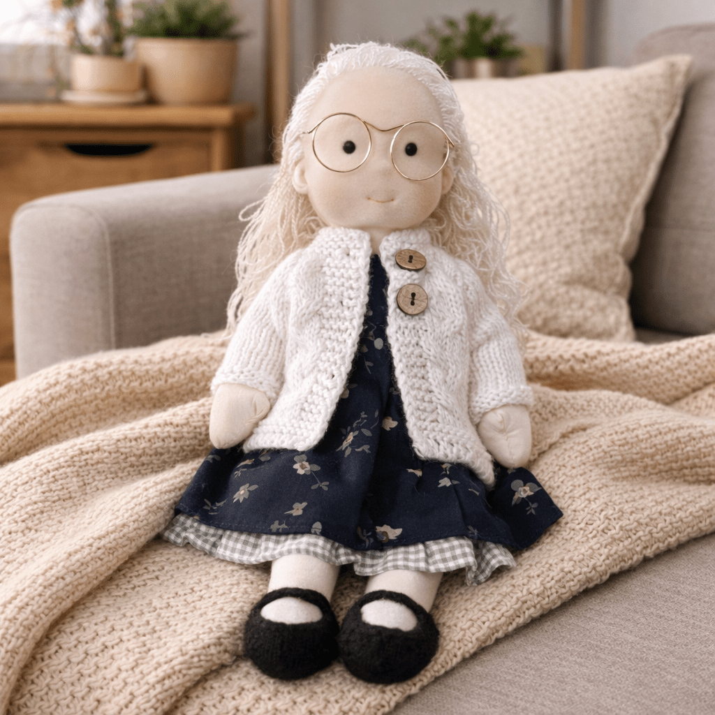 Doll Plush Doll Handmade Cotton Waldorf Style Soft Toy 11 Inch