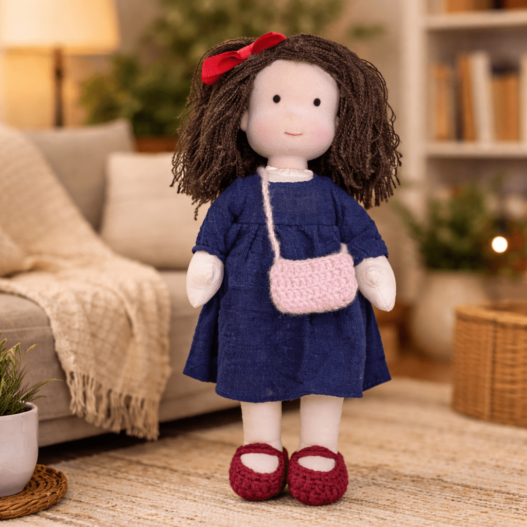 Doll Plush Doll Handmade Cotton Waldorf Style Soft Toy 11 Inch