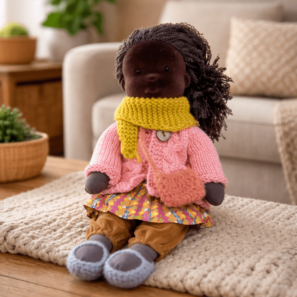 Doll Plush Doll Handmade Cotton Waldorf Style Soft Toy 11 Inch