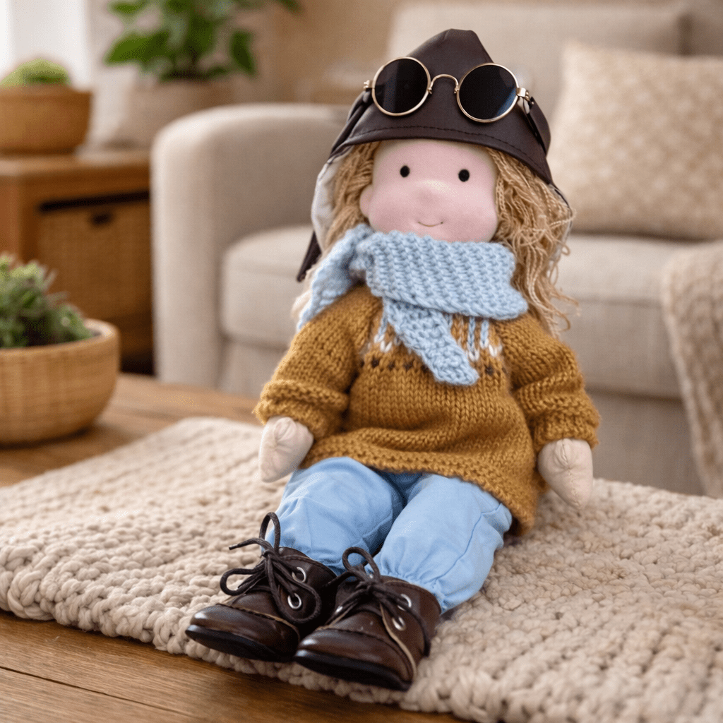 Doll Plush Doll Handmade Cotton Waldorf Style Soft Toy 11 Inch