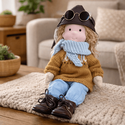 Doll Plush Doll Handmade Cotton Waldorf Style Soft Toy 11 Inch