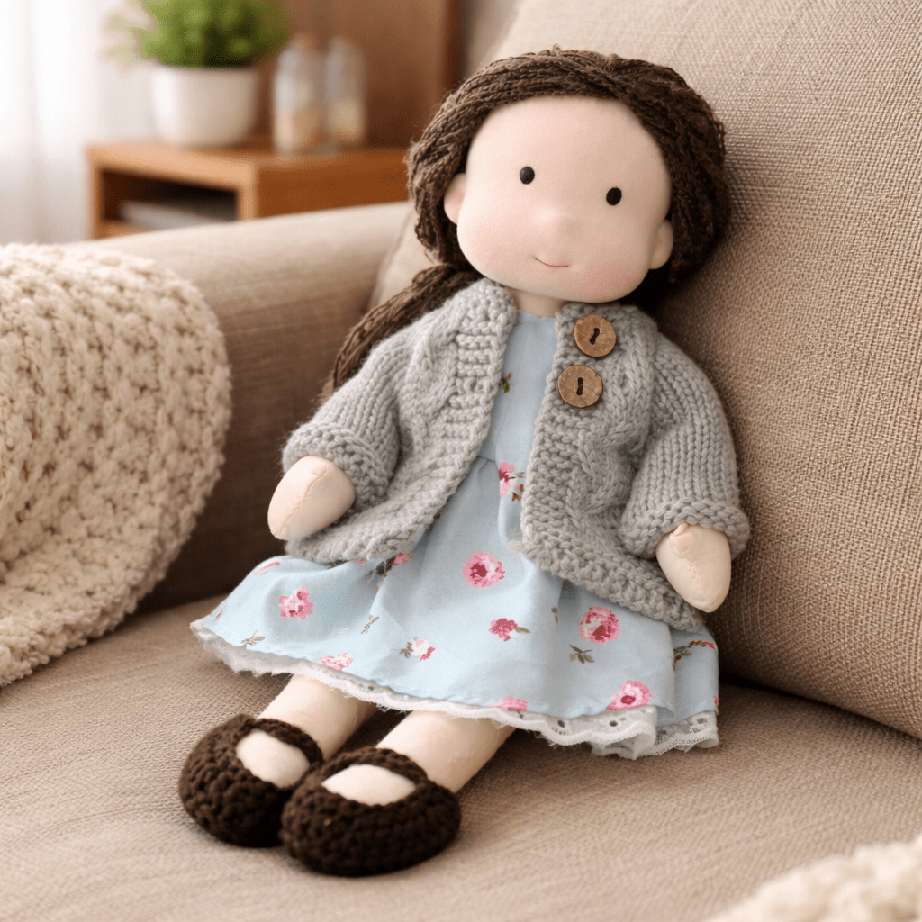 Doll Plush Doll Handmade Cotton Waldorf Style Soft Toy 11 Inch