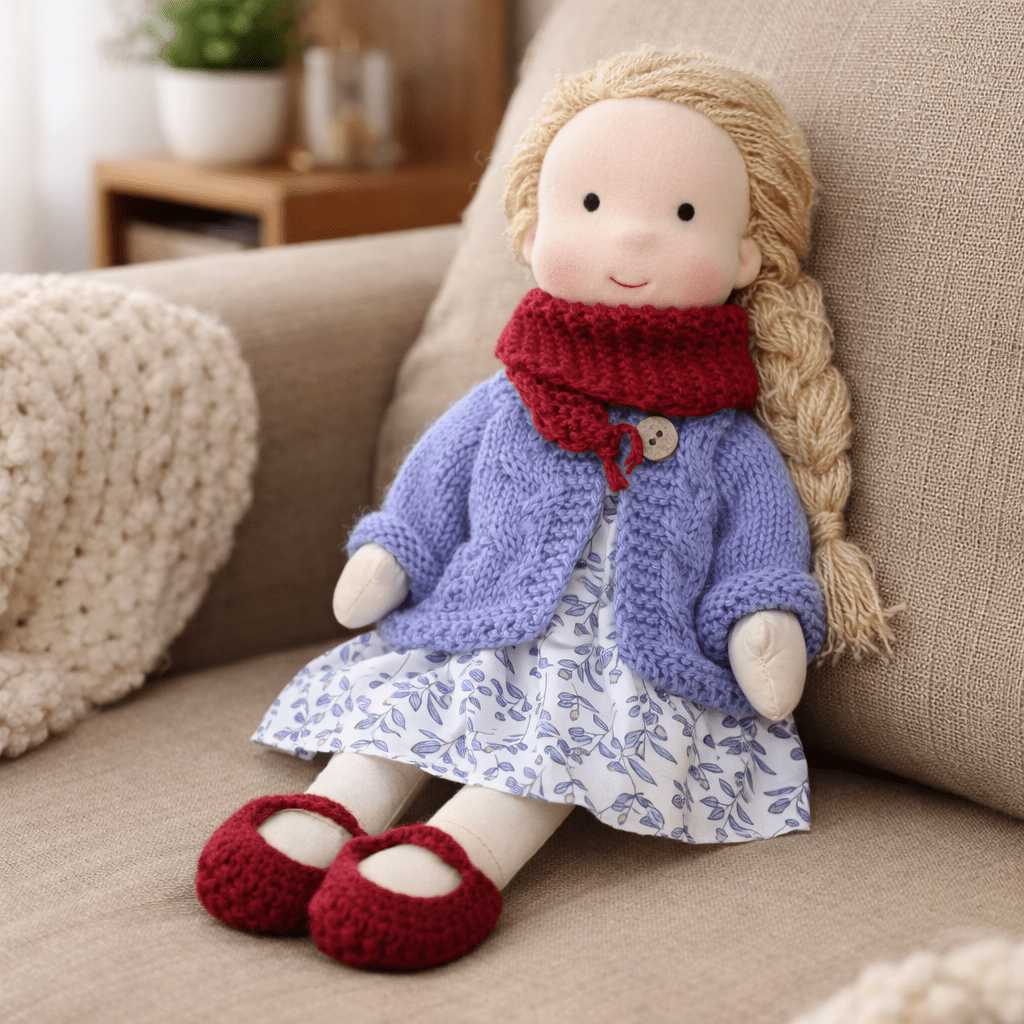 Doll Plush Doll Handmade Cotton Waldorf Style Soft Toy 11 Inch