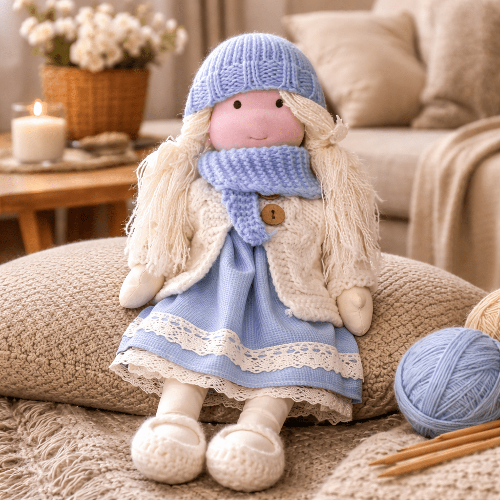 Doll Plush Doll Handmade Cotton Waldorf Style Soft Toy 11 Inch