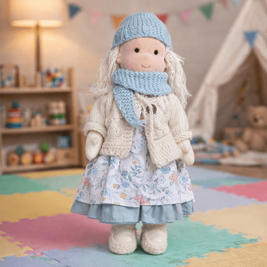Doll Plush Doll Handmade Cotton Waldorf Style Soft Toy 11 Inch