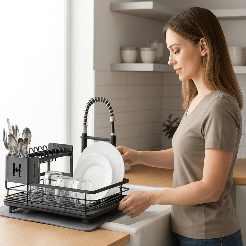 Dish Rack Foldable Stainless Steel Kitchen Drying Rack