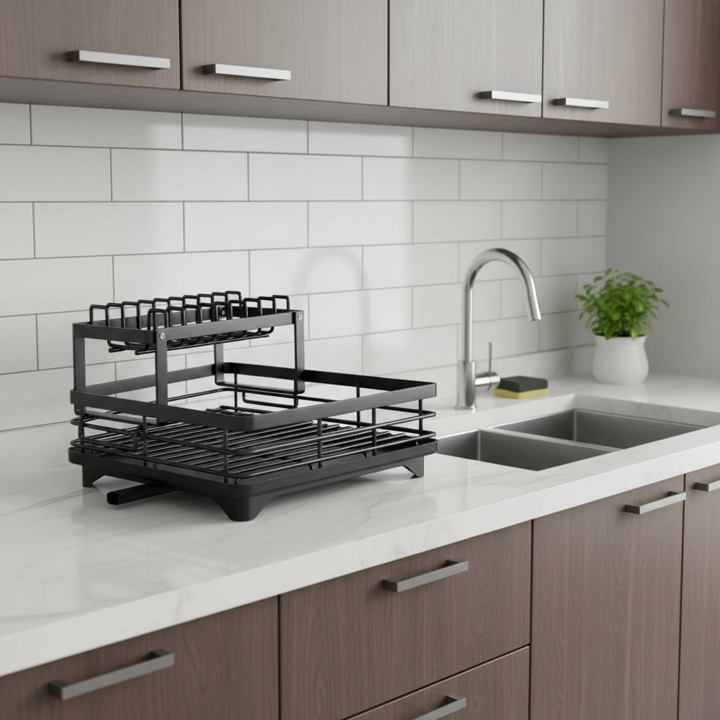 Dish Rack Foldable Stainless Steel Kitchen Drying Rack