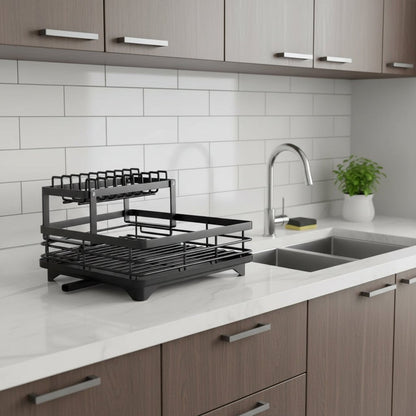 Dish Rack Foldable Stainless Steel Kitchen Drying Rack