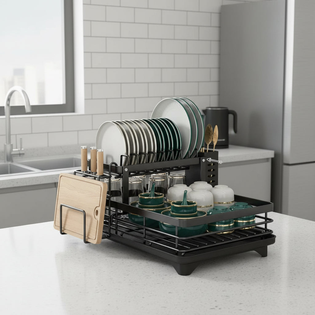 Dish Rack Foldable Stainless Steel Kitchen Drying Rack