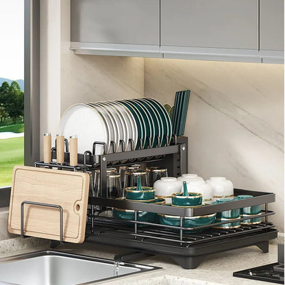 Dish Rack Foldable Stainless Steel Kitchen Drying Rack