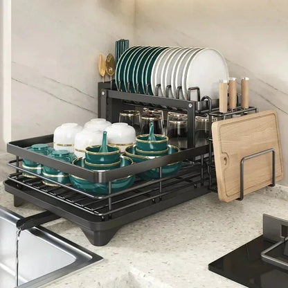 Dish Rack Foldable Stainless Steel Kitchen Drying Rack