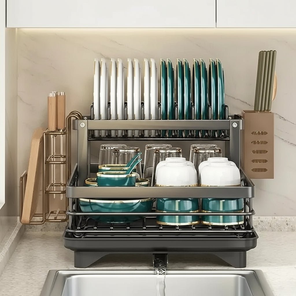 Dish Rack Foldable Stainless Steel Kitchen Drying Rack