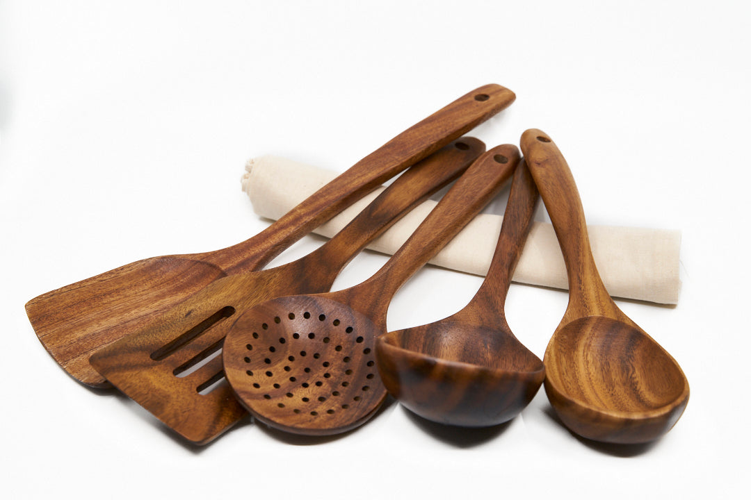 Wooden Cooking Utensils Walnut Wood Kitchen Spoon Set