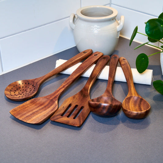 Wooden Cooking Utensils Walnut Wood Kitchen Spoon Set