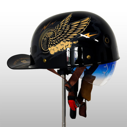 Motorcycle Baseball Cap Helmet | Golden Wings Design
