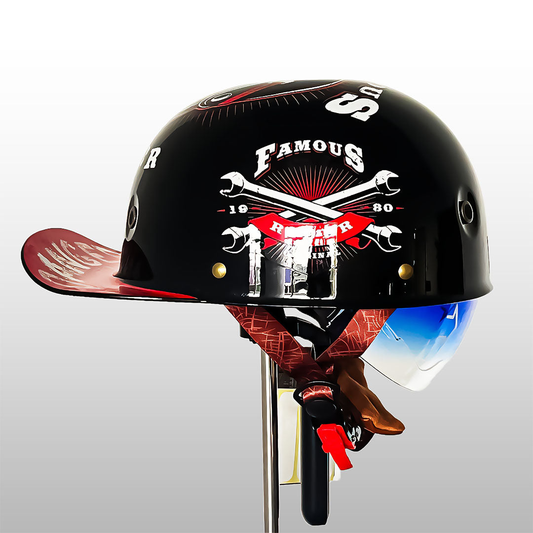 Motorcycle Baseball Cap Helmet | Golden Wings Design