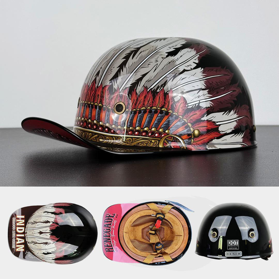 Motorcycle Baseball Cap Helmet | Golden Wings Design