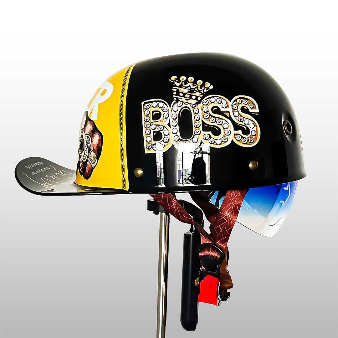 Motorcycle Baseball Cap Helmet | Golden Wings Design