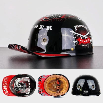 Motorcycle Baseball Cap Helmet | Golden Wings Design