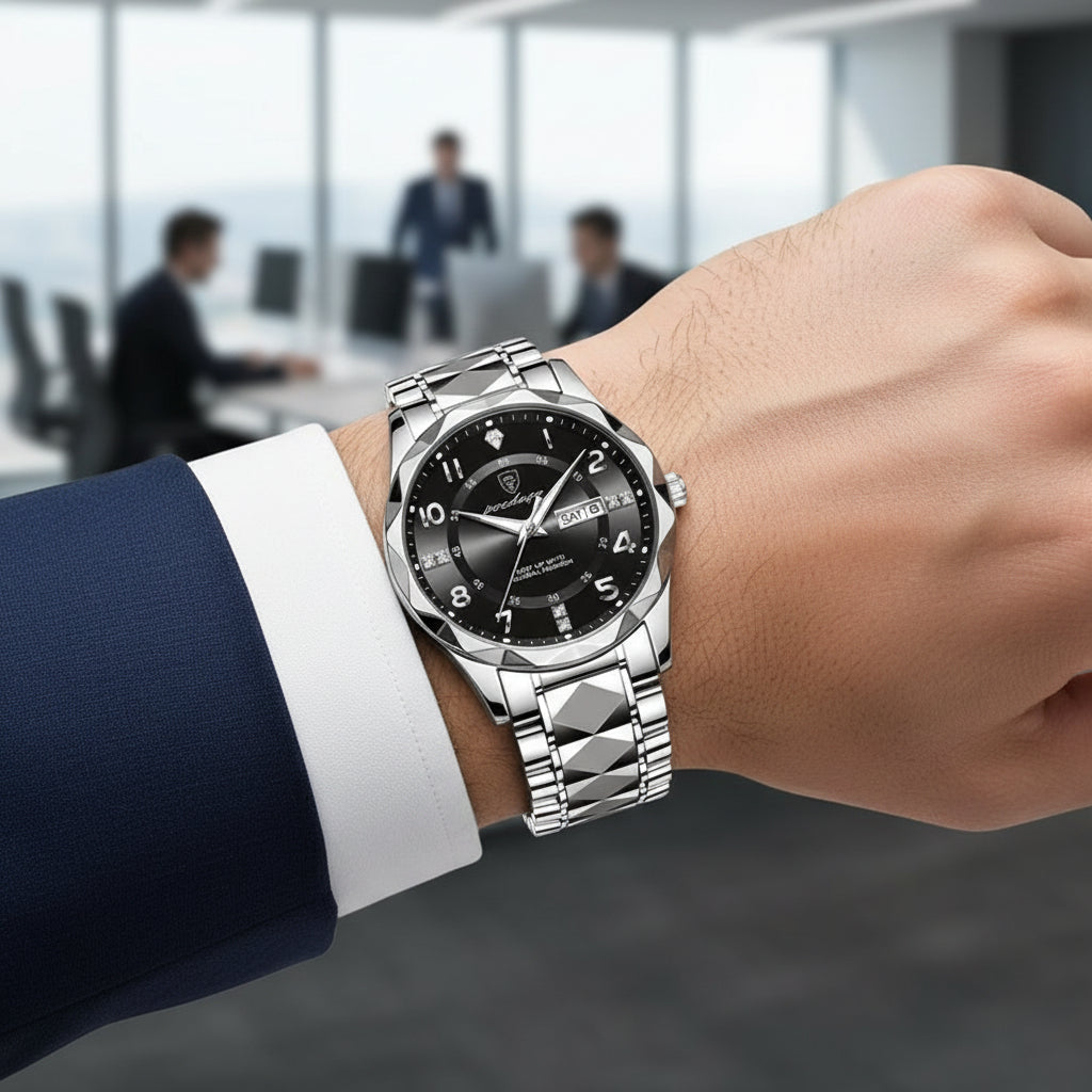 Mens Watch Titanium Waterproof Analog Quartz Sport Watch