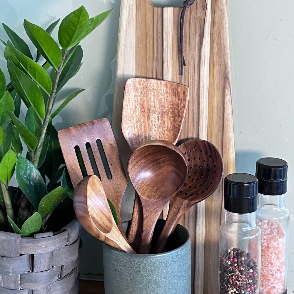 Wooden Cooking Utensils Walnut Wood Kitchen Spoon Set