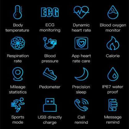 Smart Watch Health Tracker with ECG Heart Rate Blood Pressure