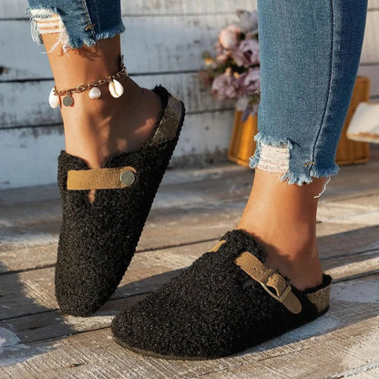 Slippers Shearling Mule Wool Lined Non Slip House Shoes