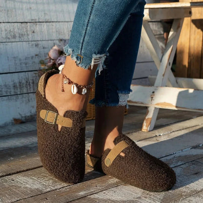 Slippers Shearling Mule Wool Lined Non Slip House Shoes