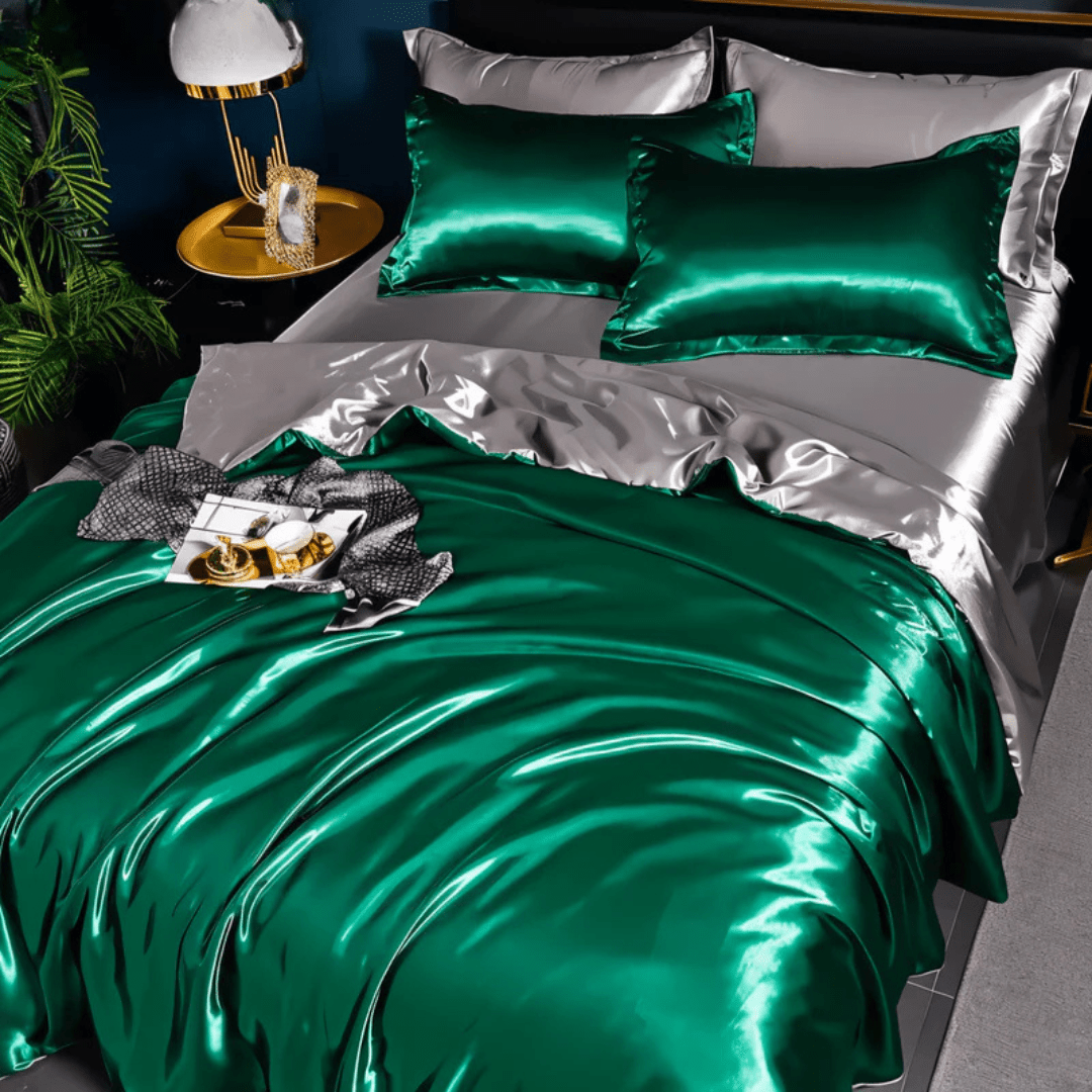Bedding Set Satin Bed Sheets Soft Cooling Queen King Set