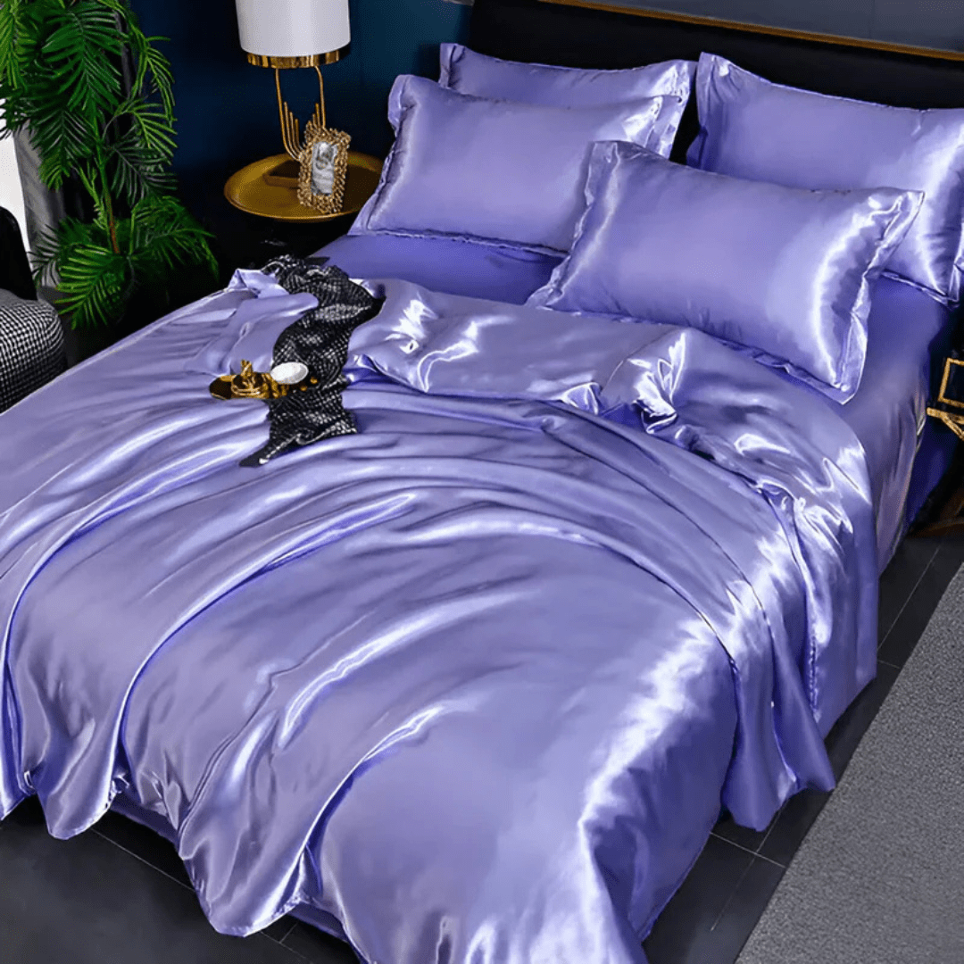 Bedding Set Satin Bed Sheets Soft Cooling Queen King Set