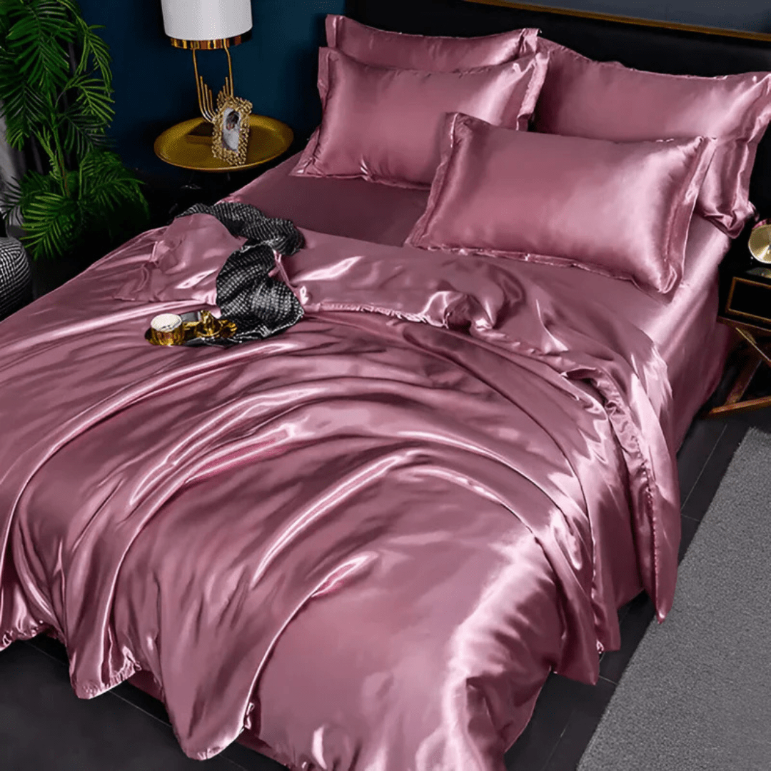 Bedding Set Satin Bed Sheets Soft Cooling Queen King Set