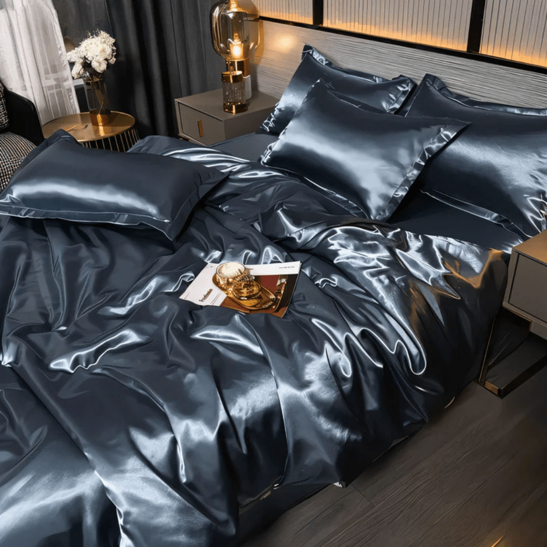 Bedding Set Satin Bed Sheets Soft Cooling Queen King Set