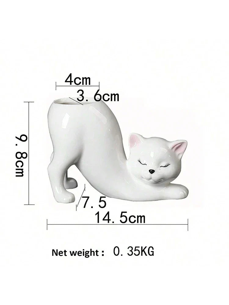 Grow a Tail Cat-Shaped Planter Vase