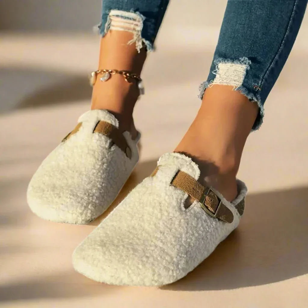 Slippers Shearling Mule Wool Lined Non Slip House Shoes