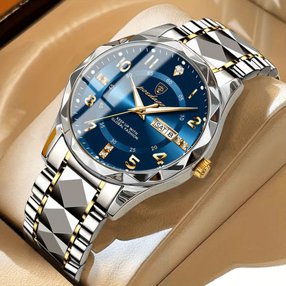 Men's Sports Watch | Blue Dial Stainless Steel Two-Tone