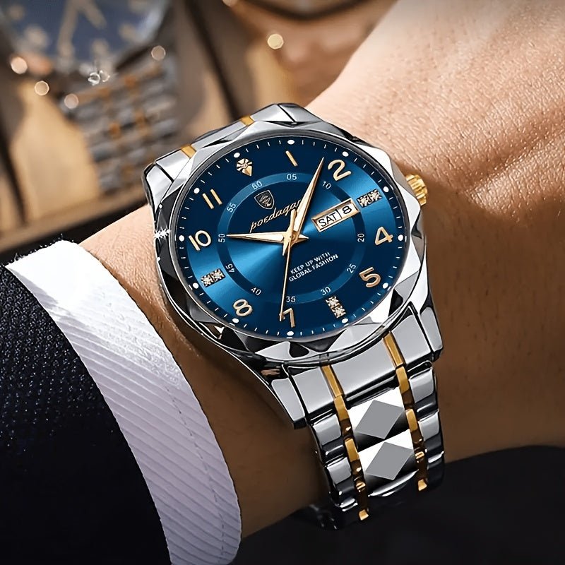Men's Sports Watch | Blue Dial Stainless Steel Two-Tone