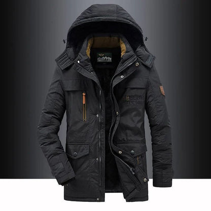 Winter Jacket Men's Fleece Lined Windproof Hooded Parka Coat