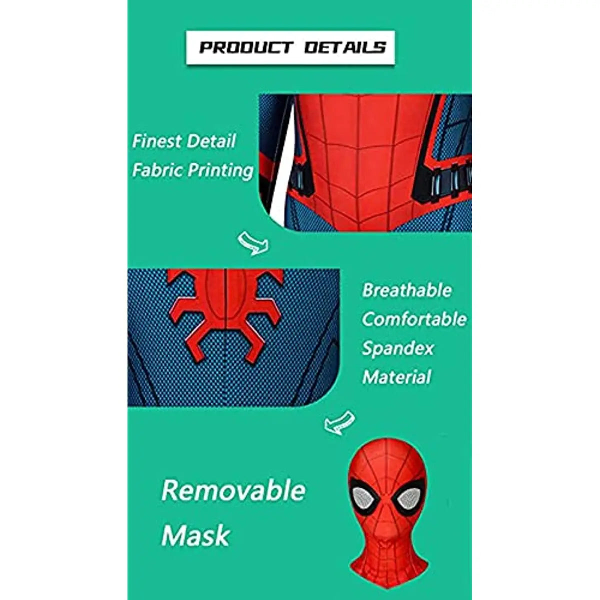 Kids Costume Spider Hero Jumpsuit Stretch Cosplay Outfit