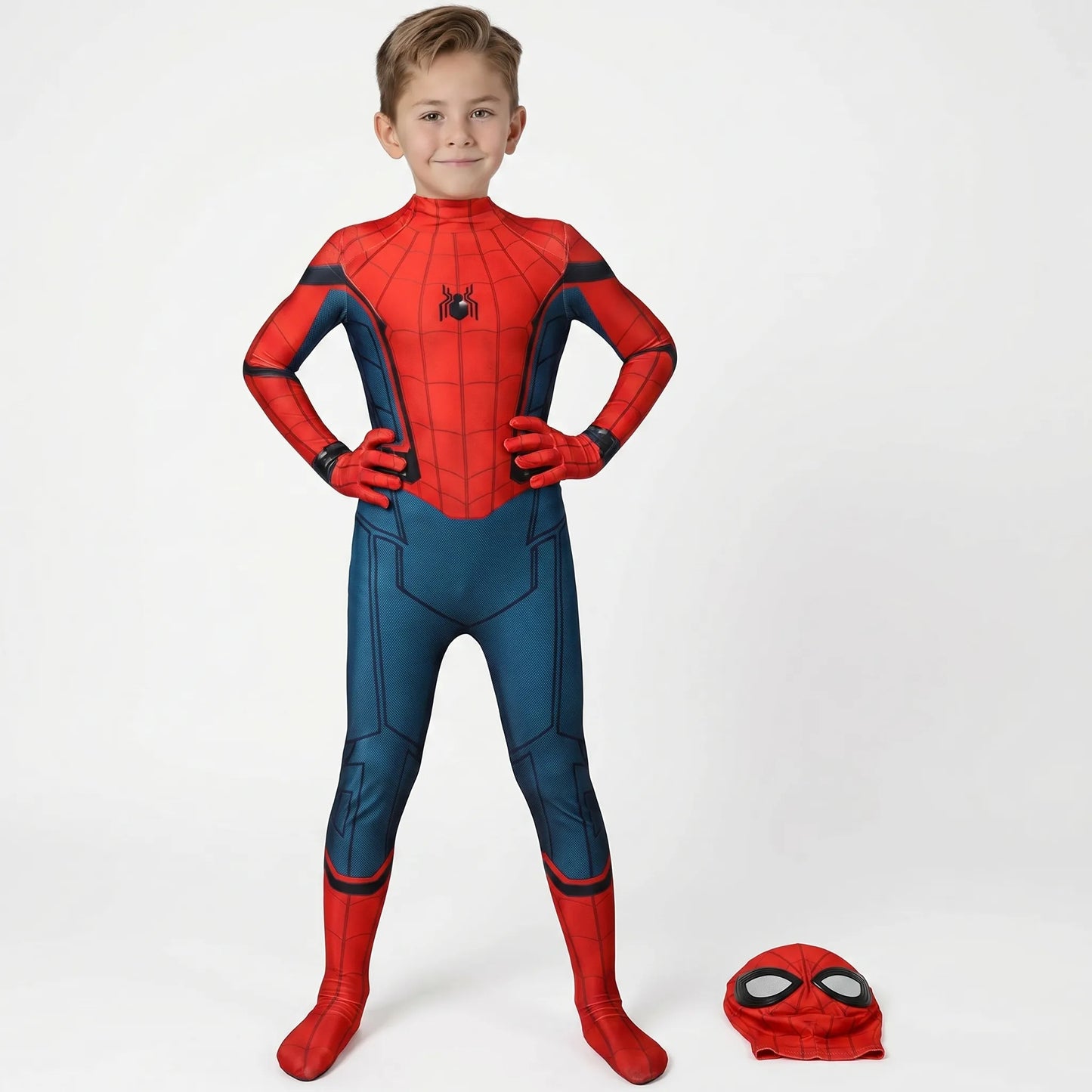 Kids Costume Spider Hero Jumpsuit Stretch Cosplay Outfit