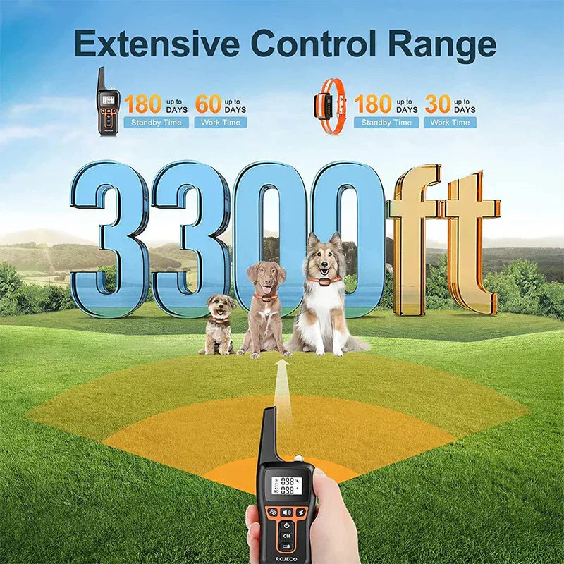 Dog Training Collar Remote Waterproof Long Range Trainer